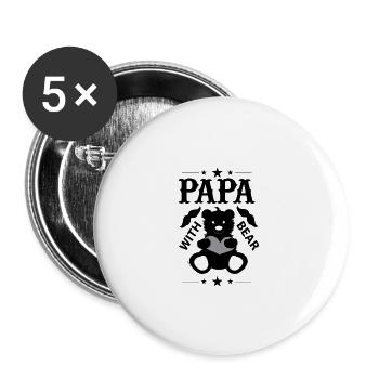 Papa Bear - Buttons large 2.2'' (5-pack) - white