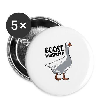 Goose Whisperer - Buttons large 2.2'' (5-pack) - white