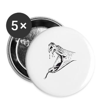 Snake Strike HD Design - Buttons large 2.2'' (5-pack) - white