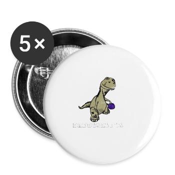 Daddysaurus Rex Family Fun Time - Buttons large 2.2'' (5-pack) - white