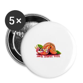 Rosy Maple Mothman Stede Scurvy Free - Buttons large 2.2'' (5-pack) - white