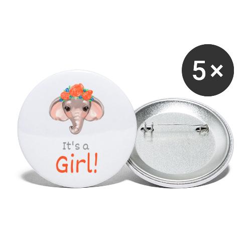 It s a girl - Buttons large 2.2'' (5-pack)