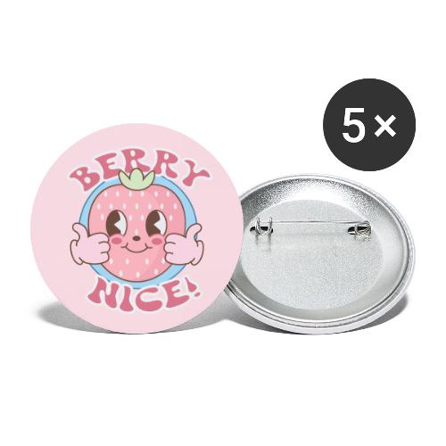 Berry Nice! Cute Strawberry Thumbs Up - Buttons large 2.2'' (5-pack)