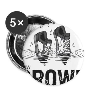Slow Drown – Sneakers Sinking in Water Streetwear  - Buttons large 2.2'' (5-pack) - white