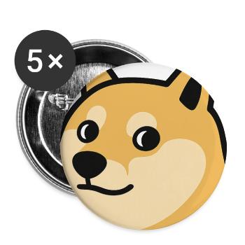 Shiba Inu Emojii Face - Buttons large 2.2'' (5-pack) - white