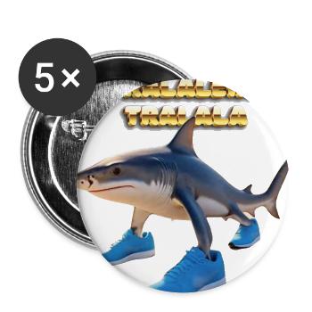 Shark Sneakers Streetwear Mashup - Buttons large 2.2'' (5-pack) - white