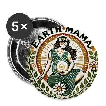 Earth Mama Circle Art - Buttons large 2.2'' (5-pack) - white