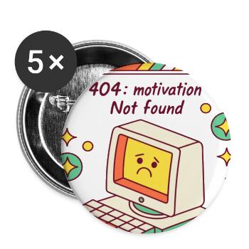 Retro Computer 404 Mood - Buttons large 2.2'' (5-pack) - white