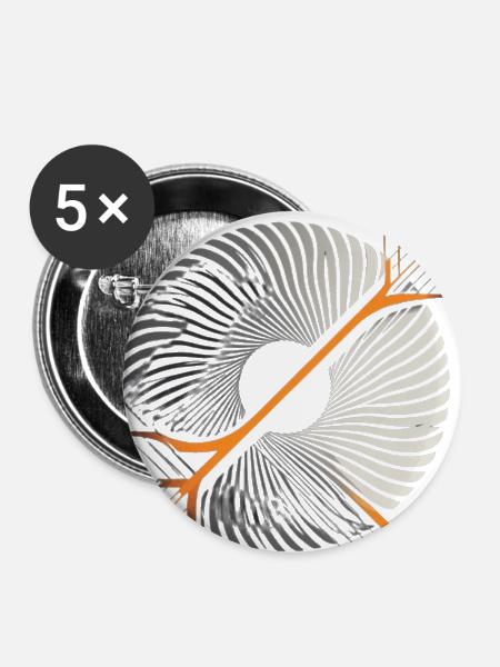 Orbit Ring Ember Slash - Buttons large 2.2'' (5-pack) - white