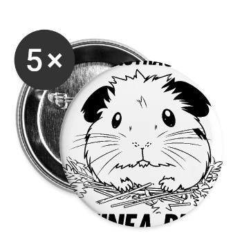 Easily distracted by guinea pigs  - Buttons large 2.2'' (5-pack) - white