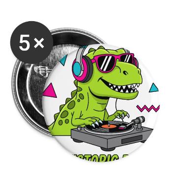Prehistoric Beats DJ Dino - Buttons large 2.2'' (5-pack) - white
