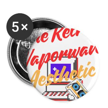 Retro Vaporwave Aesthetic Pixel Art T-Shirt - Buttons large 2.2'' (5-pack) - white