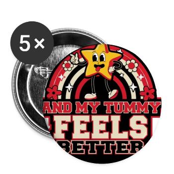 Star Cheer Tummy Feels Better - Buttons large 2.2'' (5-pack) - white