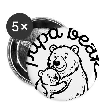 papa bear - Buttons large 2.2'' (5-pack) - white