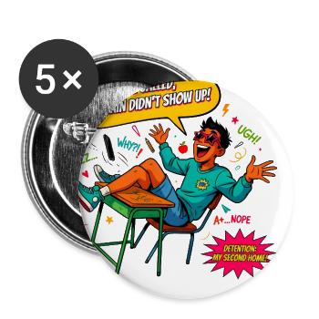 Absent Mind Study Desk Humor - Buttons large 2.2'' (5-pack) - white
