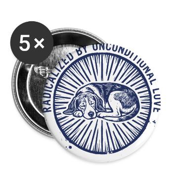 Unconditional Love Sleeping Dog - Buttons large 2.2'' (5-pack) - white