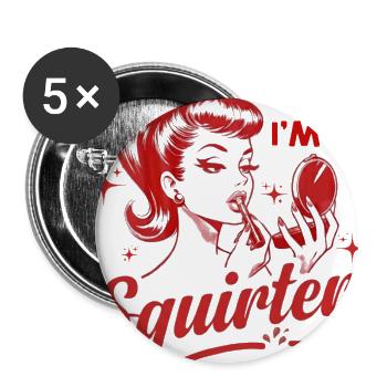 Retro Pinup Lip Sip Art - Buttons large 2.2'' (5-pack) - white