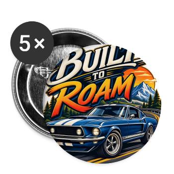 Built To Roam Classic Car - Buttons large 2.2'' (5-pack) - white