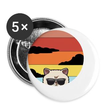 Funny Meh Cat - Exotic Shorthair Gift For Cat Love - Buttons large 2.2'' (5-pack) - white