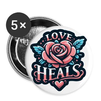 Love heals - Buttons large 2.2'' (5-pack) - white