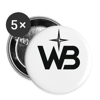 WB Starcrest Logo - Buttons large 2.2'' (5-pack) - white