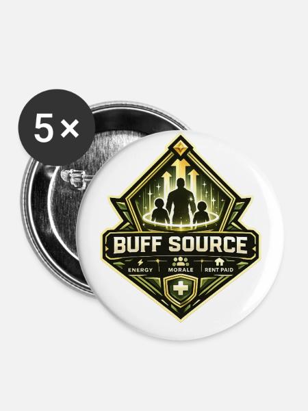 Buff Source Family Crest - Buttons large 2.2'' (5-pack) - white
