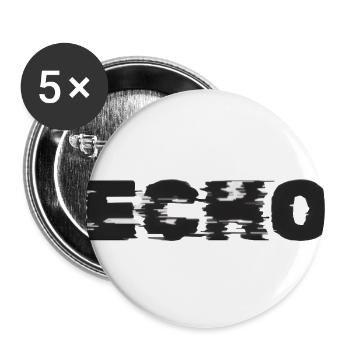 Echo Glitch Distorted Text - Buttons large 2.2'' (5-pack) - white