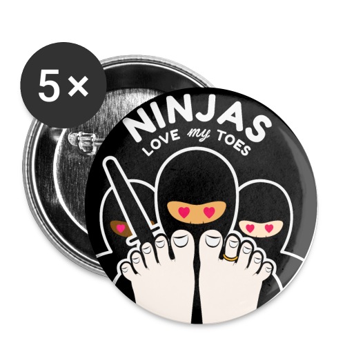 NINJAS LOVE MY TOES (vanilla) - Buttons large 2.2'' (5-pack)