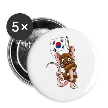 South Korean Fan Mouse - Buttons large 2.2'' (5-pack) - white