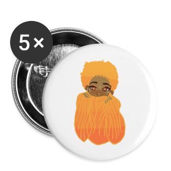 Orange - Buttons large 2.2'' (5-pack) - white