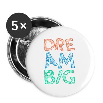 dream big - Buttons large 2.2'' (5-pack) - white