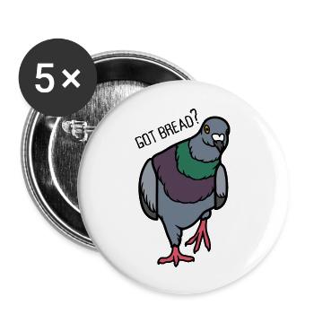 Got bread - Buttons large 2.2'' (5-pack) - white