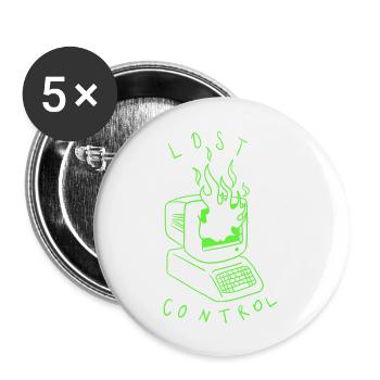 Lost Control: A Retro Computer Inspired Design - Buttons large 2.2'' (5-pack) - white