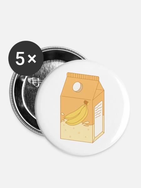 Banana Milk Carton Illustration - Buttons large 2.2'' (5-pack) - white