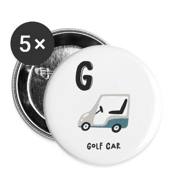 G For Golf Car - Buttons large 2.2'' (5-pack) - white