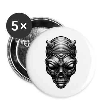 Alien Devil - Buttons large 2.2'' (5-pack) - white