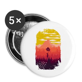 Nature Vintage Minimalist Pine Trees - Buttons large 2.2'' (5-pack) - white