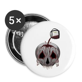 skull with coffee - Buttons large 2.2'' (5-pack) - white