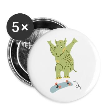 Rhino Skater - Buttons large 2.2'' (5-pack) - white