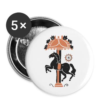 Carousel Horse Design Vector 2 Colors - Buttons large 2.2'' (5-pack) - white