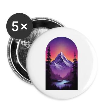 Violet Dawn The Mountains Majesty - Buttons large 2.2'' (5-pack) - white