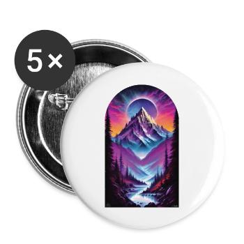 Violet Dawn The Mountains Majesty - Buttons large 2.2'' (5-pack) - white