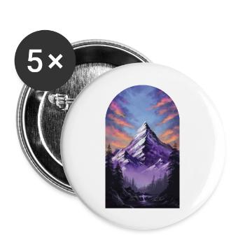 Violet Dawn The Mountains Majesty - Buttons large 2.2'' (5-pack) - white