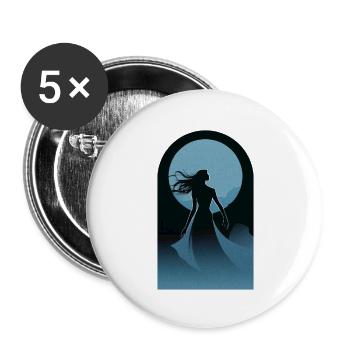 Silhouette technique with a limited palette - Buttons large 2.2'' (5-pack) - white