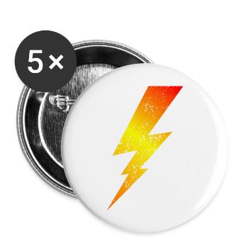 Fire Bolt Lightning | Bolt Graphic T-Shirt - Buttons large 2.2'' (5-pack) - white