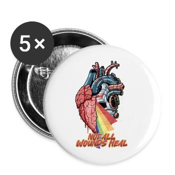 Broken Circuit, Broken Heart - Buttons large 2.2'' (5-pack) - white