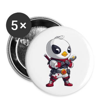 Chick Warrior with Futuristic Armor - Buttons large 2.2'' (5-pack) - white