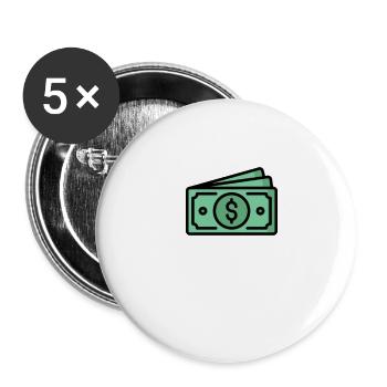 Make money - Buttons large 2.2'' (5-pack) - white