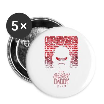 slick daddy - Buttons large 2.2'' (5-pack) - white
