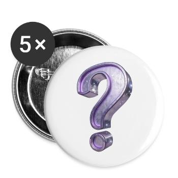 Futuristic Question Mark Icon – Silver Tech Look - Buttons large 2.2'' (5-pack) - white